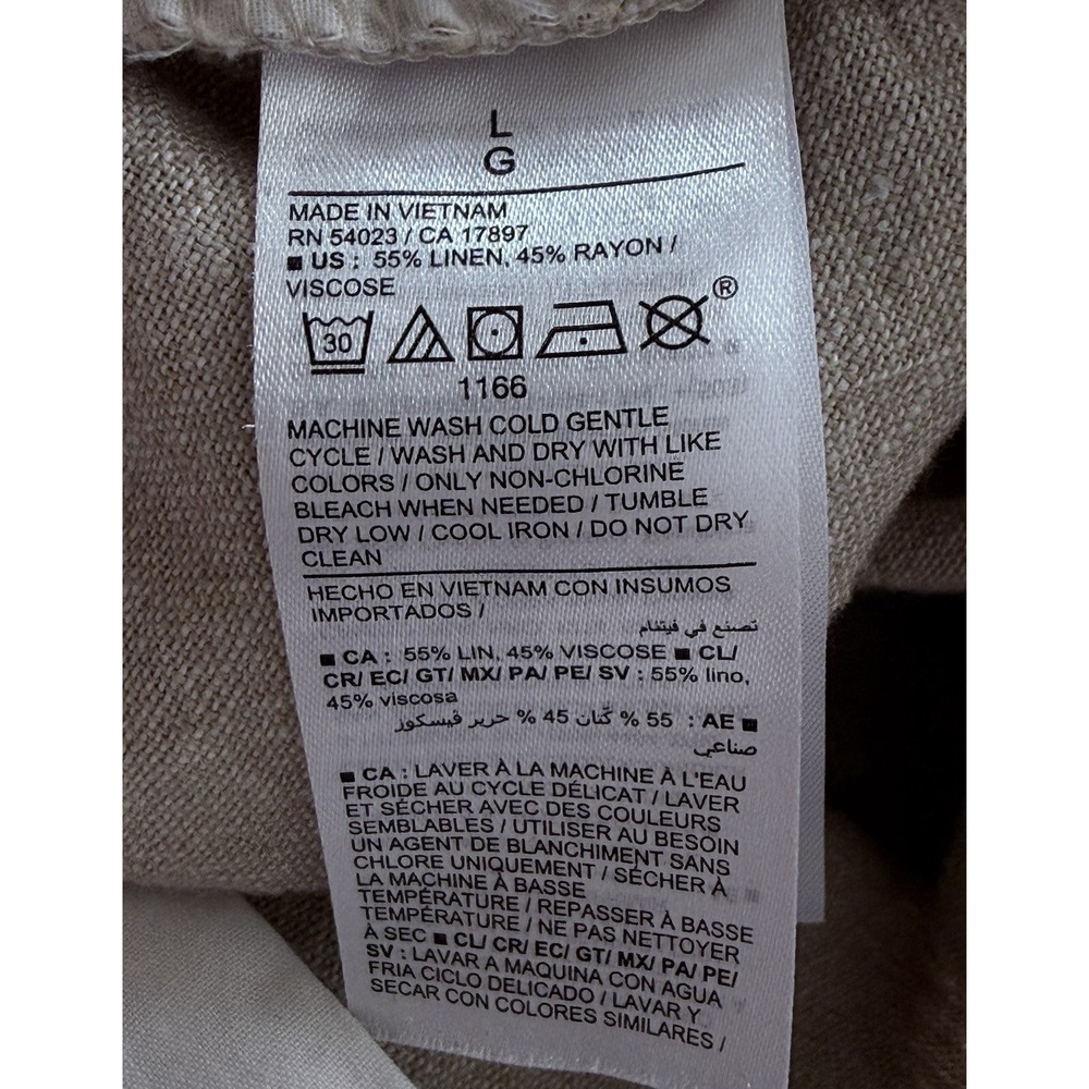Old Navy Taylor Wide Leg Trouser Women L Extra High Rise Linen Blend Oatmeal - Picture 7 of 8